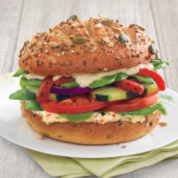 Hummus VegOut Sandwich sold by Einstein's Bagels