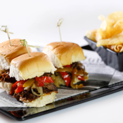 BBQ Short Rib Sliders with Kettle Chips sold by Reilly's Irish Pub