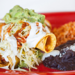 Tacos with Organic Rice & Organic Black Beans sold by Border Grill