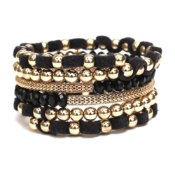 Gold Coil Bracelet w/ Black sold by The Bead Factory