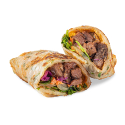 Asian Street Eats Braised Short Rib Scallion Pancake Wrap